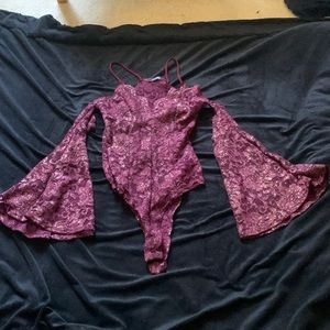 Glitter burgundy bodysuit